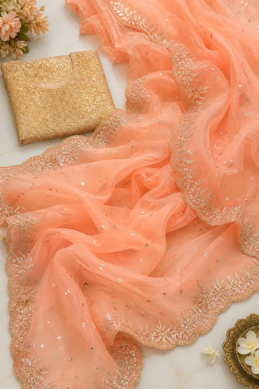 Blush Pink Gota Patti Lehenga view 2