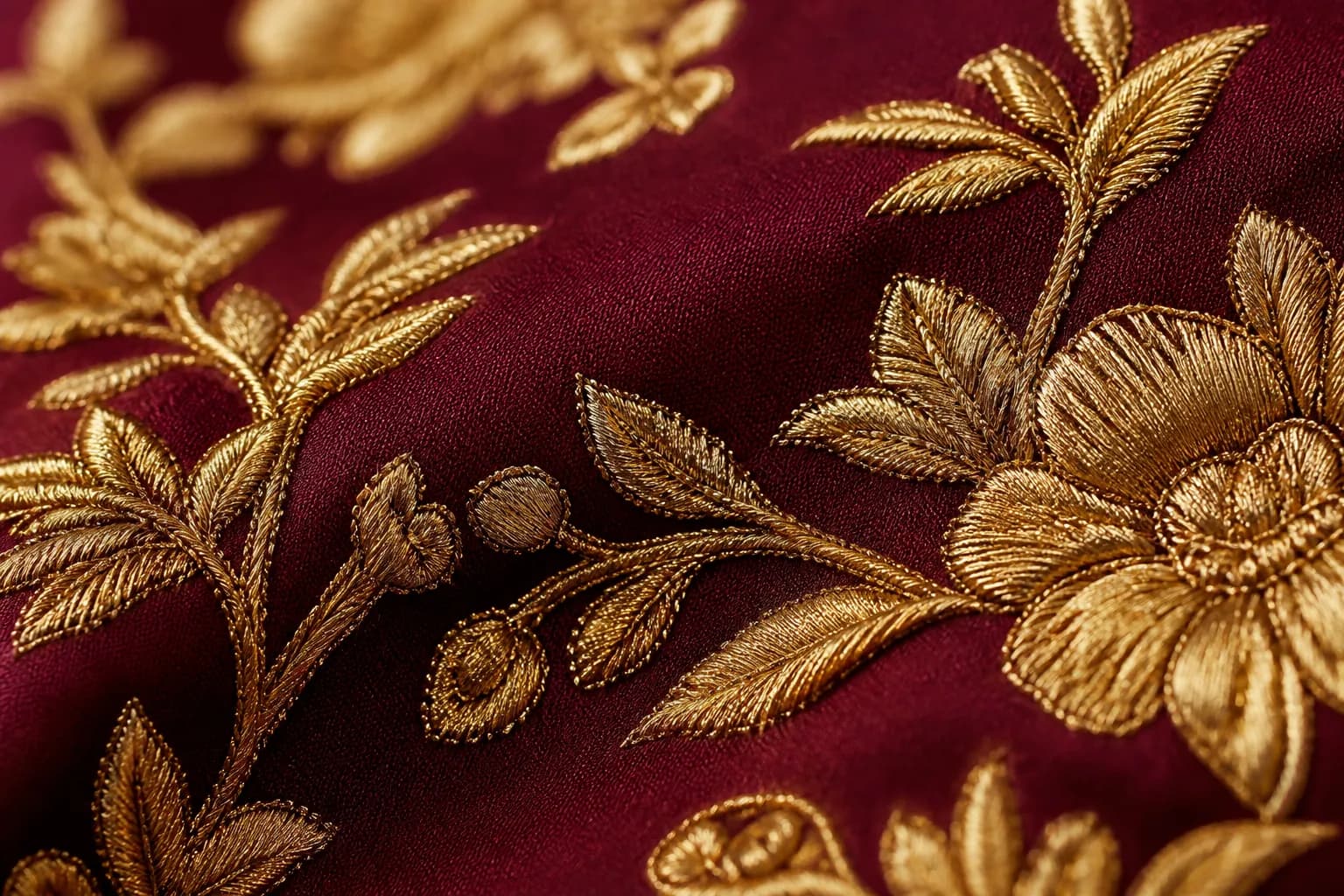 Zari and fabric texture detail
