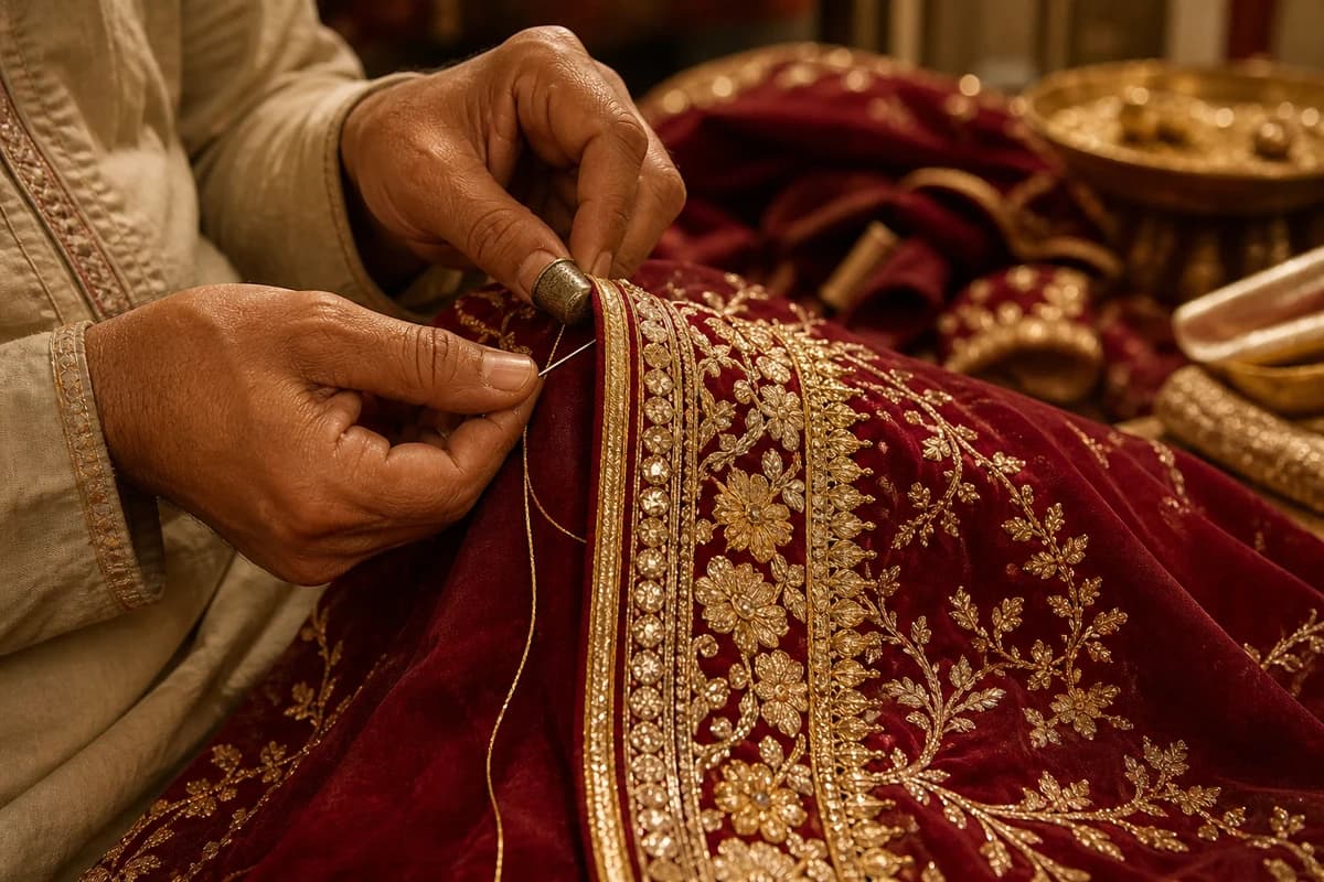 Gota patti and zari border work