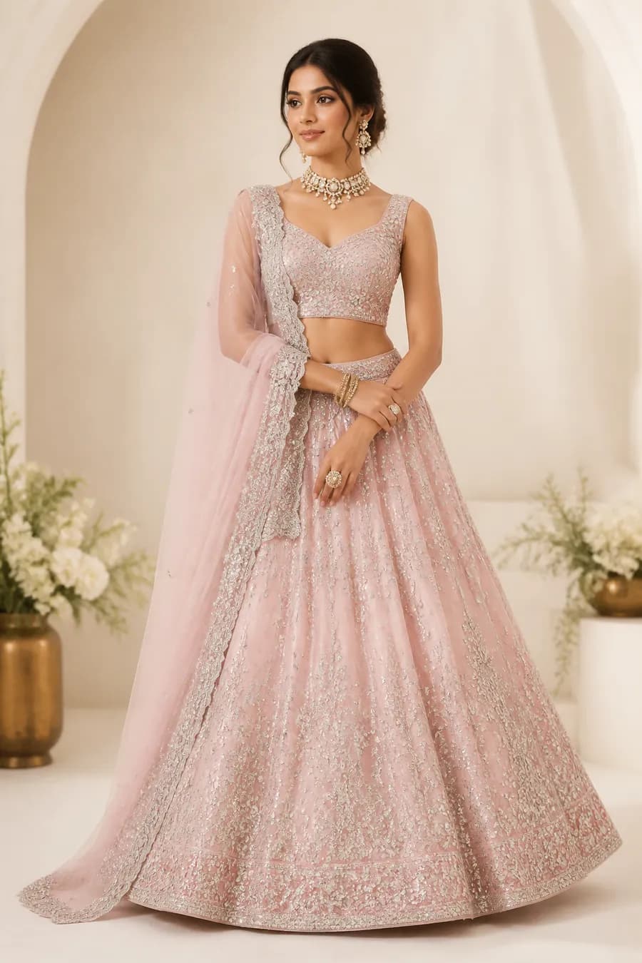 Blush Pink Gota Patti Lehenga