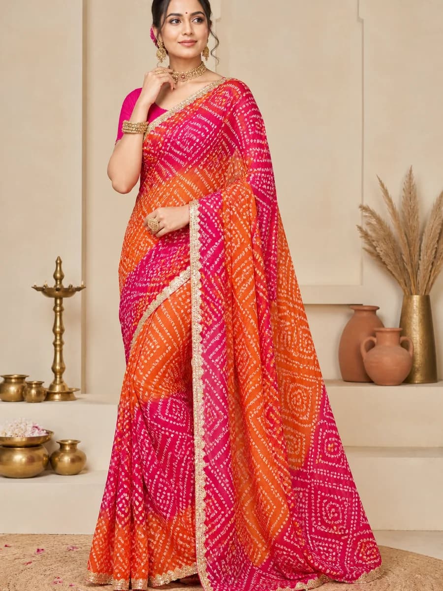 Bandhani Georgette Saree